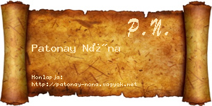 Patonay Nóna névjegykártya
